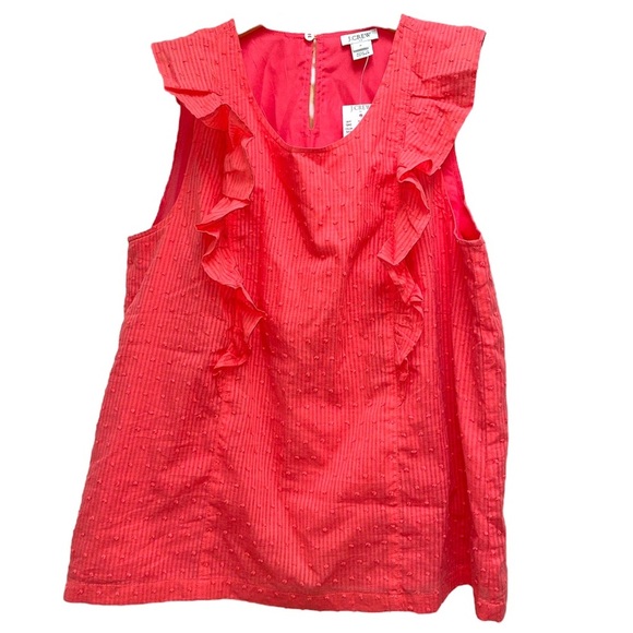 J.Crew coral Swiss dot tank top 6 NWT - Picture 1 of 4